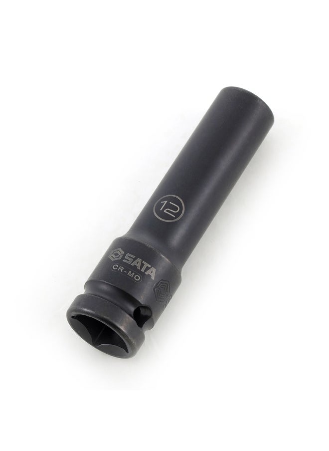 Sata SATA GL34411T 1/2'' Drive 6 Point Thin Wall Impact Deep Socket 18mm  - Image 3