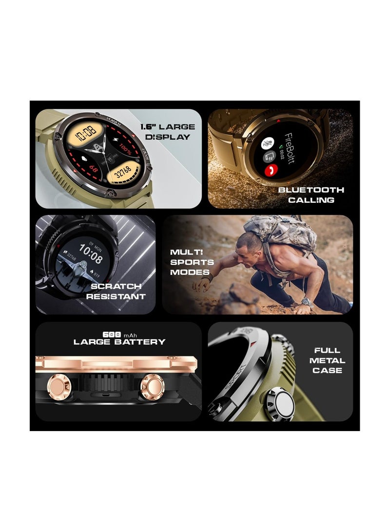 Fire-Boltt Armour, Sporty Rugged Outdoor Smart Watch with a 1.6" High-Resolution HD Display, Shockproof Metal Body, Bluetooth Calling 600 mAh Battery