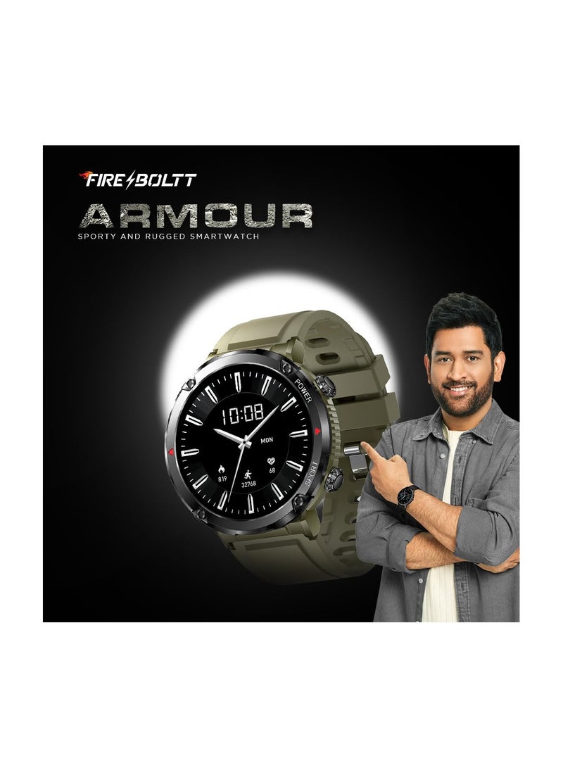 Fire-Boltt Armour, Sporty Rugged Outdoor Smart Watch with a 1.6" High-Resolution HD Display, Shockproof Metal Body, Bluetooth Calling 600 mAh Battery