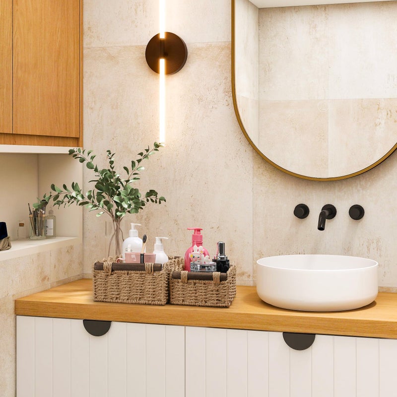 DUO ER Storage Basket Wicker Baskets for Organizing Toilet Paper Storage Basket for Toilet Tank Top,Cream - Image 4