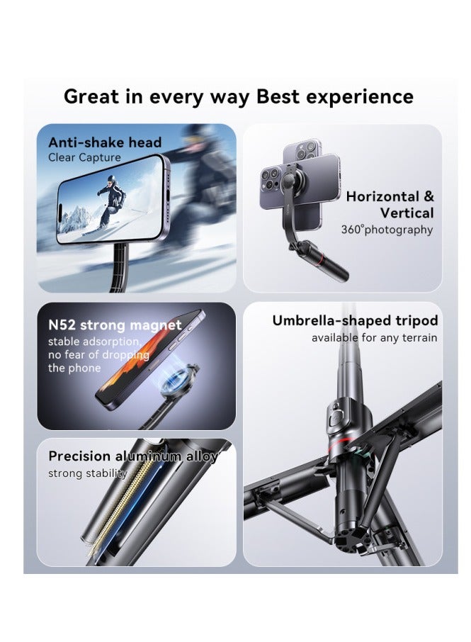 Yesido SF19 360 Free Adjustment Aluminum Alloy Multi-purpose Magnetic Tripod Leg Selfie Stick Black  - Image 2