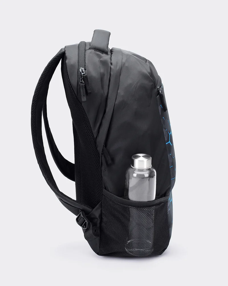 bewakoof Unisex Black Honey Block Printed Laptop Backpack