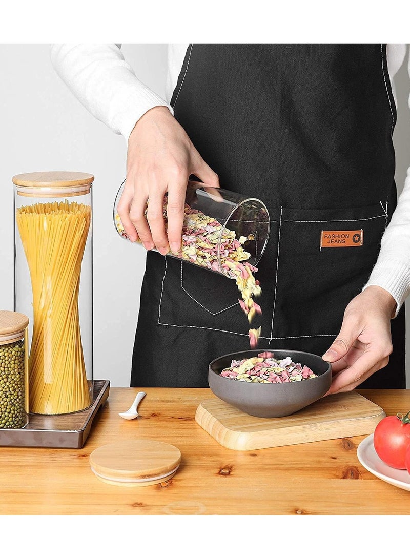 4 piece Glass Storage Jar with Bamboo Lids,Glass Airtight Canisters sets,Spice Jar, Pantry Organization and Storage Containers Ideal for Sugar, Coffee, Cookie, Candy,Cereals (1800ml/63.3 oz) - Image 3