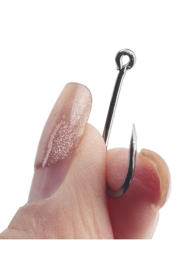 OASIS-TH 500-Piece Premium Fishhooks High Carbon Steel Fishing Hooks with 10 Sizes, Strong Sharp Fish Hook with Barbs, Portable Plastic Box, for Freshwater Seawater - Image 5