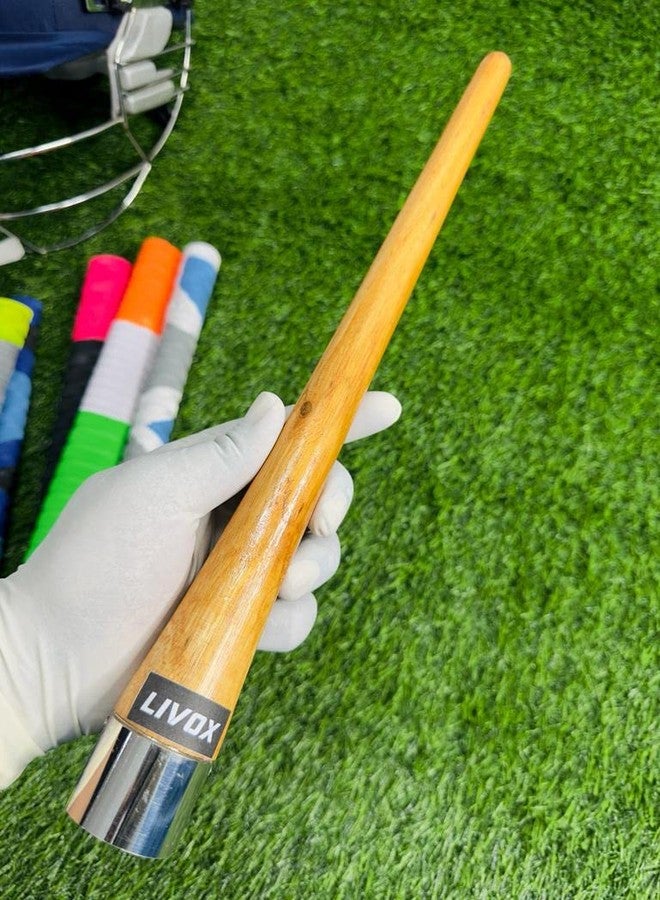 LIVOX Comfortable Fit Ultra Tacky Cricket Bat Handle Rubber Grip with Cone for Better Shock Absorbing Cricket Accessories Gripper Cone, 2 Grips and 1 Wooden Cone - Image 2