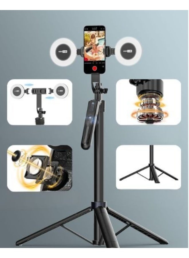 Smartphone Tripod with Auto Face Tracking, LED Light, Selfie Stick & Remote Control – Ideal for YouTube, TikTok & Live Streaming - Image 2