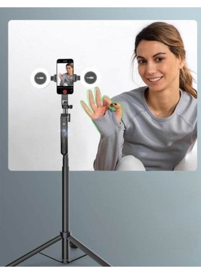 Smartphone Tripod with Auto Face Tracking, LED Light, Selfie Stick & Remote Control – Ideal for YouTube, TikTok & Live Streaming - Image 3