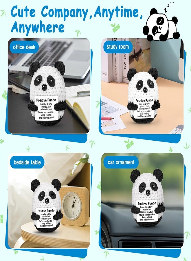 FliipFlaap Positive Crochet Animal Panda – Cute Handmade Emotional Support Gift, Valentine’s & Galentine’s Day Encouragement Decor for Women Men, Birthday Present for Girlfriend Boyfriend Friends Coworkers - Image 5