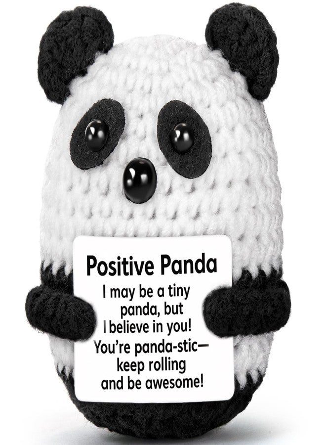 FliipFlaap Positive Crochet Animal Panda – Cute Handmade Emotional Support Gift, Valentine’s & Galentine’s Day Encouragement Decor for Women Men, Birthday Present for Girlfriend Boyfriend Friends Coworkers - Image 1