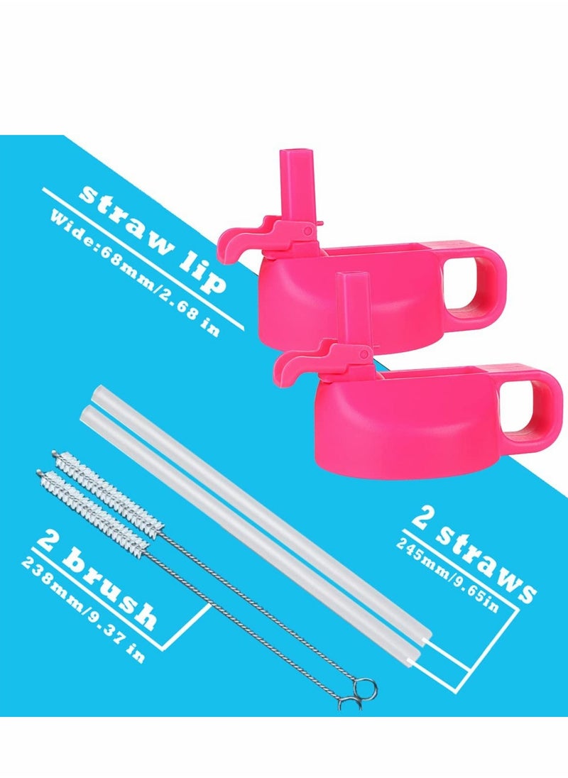 SYOSI Straw Lid Suitable For Hydro Flask,Straw Cap Wide-Mouth Water Bottle 18 32 40 Ounces (About 1.18 Liters) Wide Mouth, Top Replacement (With 2 Straws And 1 Brush)  - Image 2