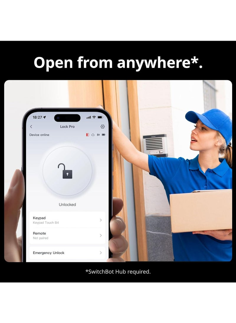 SwitchBot SwitchBot Smart Lock Pro, Keyless Entry Door Lock, Smart Door Lock Front Door, Electronic Smart Deadbolt,  - Image 5