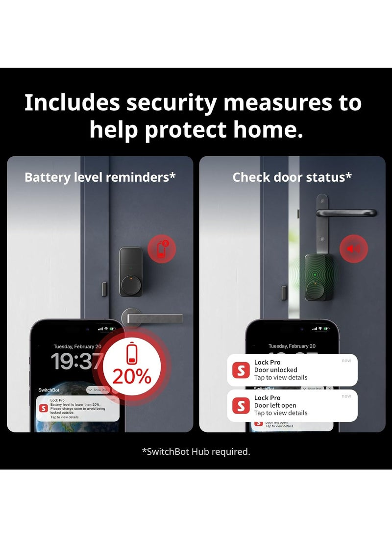 SwitchBot SwitchBot Smart Lock Pro, Keyless Entry Door Lock, Smart Door Lock Front Door, Electronic Smart Deadbolt,  - Image 3