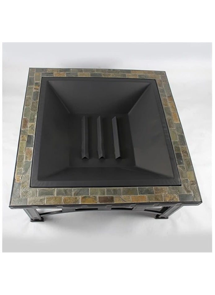 Albawadi Garden Fire Pit Charcoal BBQ Table Outdoor Wood Burning Heater Square Stove  - Image 3