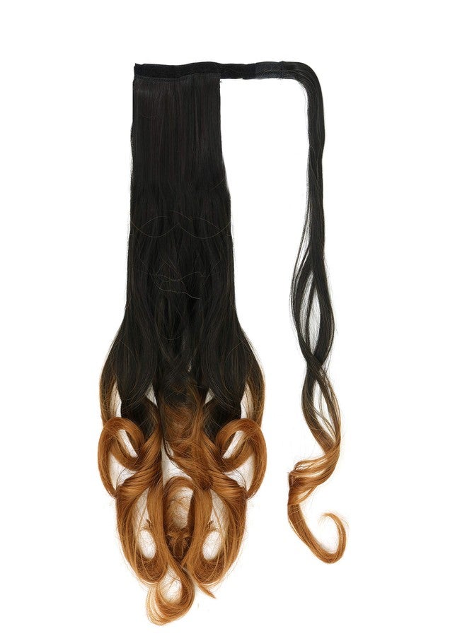 Paradise® Curly Wrap Around Ponytail Hair Extensions For Women And Girls Black + Ombre150 grams pack of 1 - Image 3