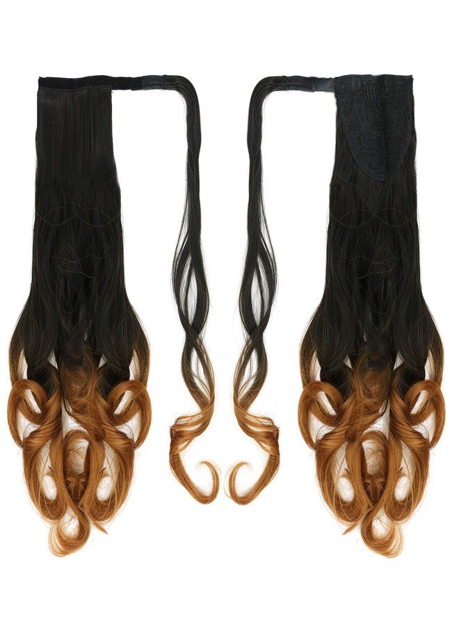 Paradise® Curly Wrap Around Ponytail Hair Extensions For Women And Girls Black + Ombre150 grams pack of 1 - Image 1