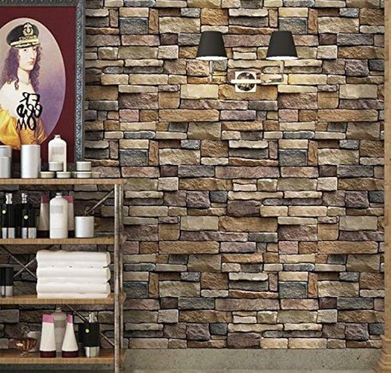 Waterproof Stone Brick 45x100cm wall sticker Self adhesive Wallpaper