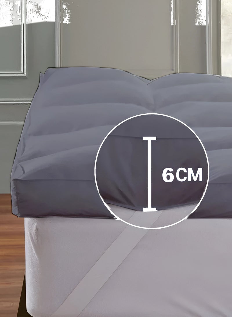 MAXQON Mattress Topper 6CM Thickness  Quilted Microfiber 600gsm, King/Queen/Double/Single Sizes, Color Grey  - Image 3
