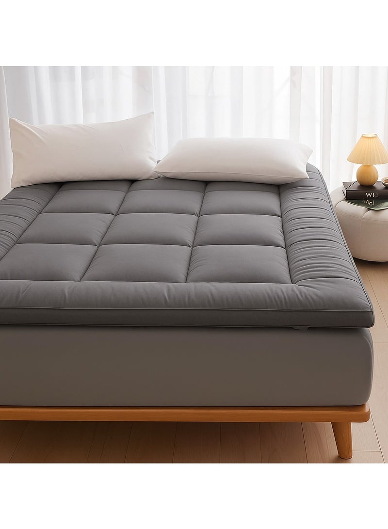 MAXQON Mattress Topper 6CM Thickness  Quilted Microfiber 600gsm, King/Queen/Double/Single Sizes, Color Grey  - Image 2