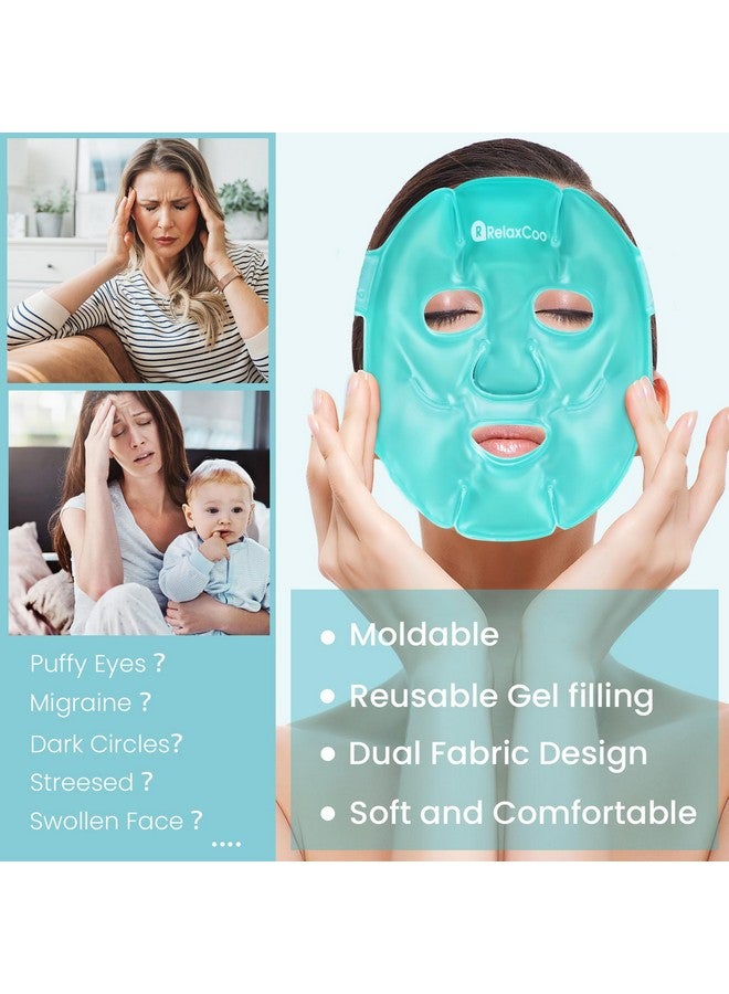 RelaxCoo Cold Face Eye Mask Ice Pack Reduce Face Puff,Dark Circles,Gel Hot Cold Compress,Face SPA for Woman Sleeping, Pressure, Headaches, Skin Care - Image 4