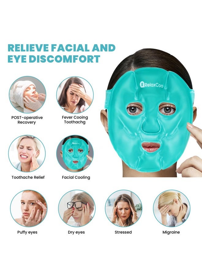 RelaxCoo Cold Face Eye Mask Ice Pack Reduce Face Puff,Dark Circles,Gel Hot Cold Compress,Face SPA for Woman Sleeping, Pressure, Headaches, Skin Care - Image 3
