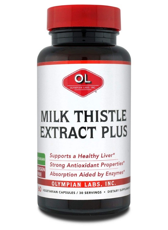 Olympian Labs Milk Thistle Extract Plus Enzymes, Antioxidants, Supporting Liver Health, 60 Vegetarian Caps - Image 1