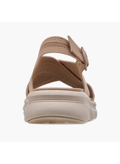 Flora Bella By Shoexpress Women's Textured Cross Strap Sandals with Buckle Closure  - Image 5