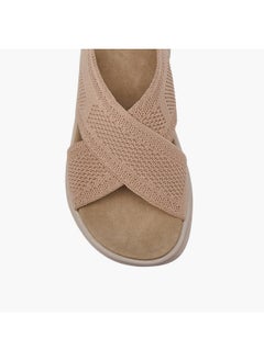 Flora Bella By Shoexpress Women's Textured Cross Strap Sandals with Buckle Closure  - Image 4