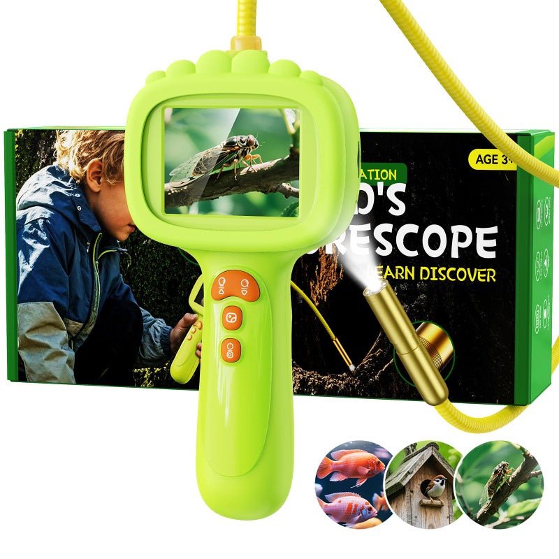 Ashfly Borescope Snake Camera With Light For Kids  Outdoor Educational Stem Toys  Science Gifts For 5 Year Old Boy  Camping Nature Activities  Best Birthday Gift For Boys  Girls Ages 4 5 6 7 8 9 10(Green) - Image 1