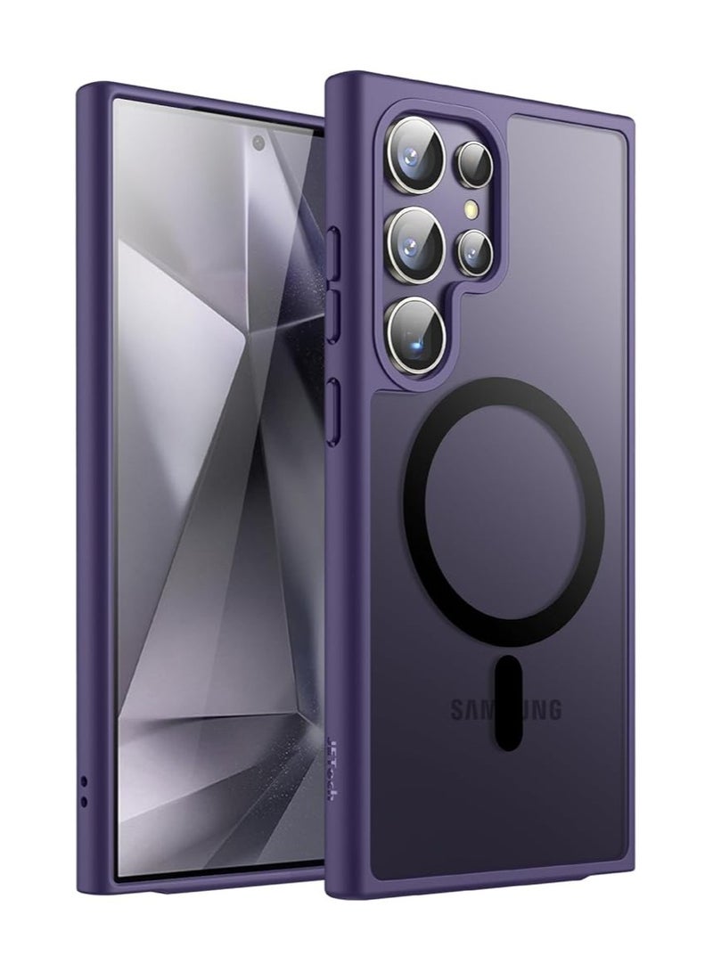 Denx Magnetic Case for Samsung S23 Ultra, Compatible with MagSafe, Plating Luxury Cover, Clear Soft TPU Shockproof Protective Phone Case, Compatible with Samsung S23 Ultra (Deep Purple) - Image 1