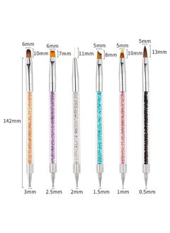 Ant 6 Piece Double Ended Nail Art Brushes, Double Ended Nail Liner Brush Dotting Pen Nail Art Point Drill Drawing Tools, Double Ended Nail Art Brushe for DIY Nail Art Designs  - Image 2