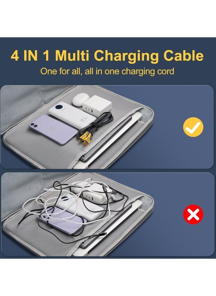 Generic - 4 in 1 Cable Supports Fast Data Transfer Fast Turbo USB Multi-use Charging Cable: Fast with A/C to 65W Type + 27 PD Nylon Braided with Multiple Ports Compatible with iPhone, Android, Samsung Galaxy with Velcro Lock - Lightning Type C Cable Fast Charging 4 in 1 65W Charger Wire to Multi Type / A Port for iPhone iPad Samsung - Fast Charging Cable Compatible with iPhone 15 Pro Max, iPhone 14 Pro Max, Samsung Galaxy S24 Ultra, Oppo, Realme, Xiaomi and Infinix - Compatible with Models A16,A24,A25,A72,A55,A35 Note Categories - Multi Cable Type C to Type C - Type C to Lightning - Type C to Type A - Lightning to Type A - Supports Transferring Files, Photos and Data from One Phone to Another Type C to Type C (Multiple Colors ) - Image 1