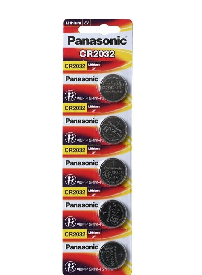 PANASONIC BATTERIES CR2032 LITHIUM BATTERY, 3V, COIN CELL (5 pieces) - Image 2