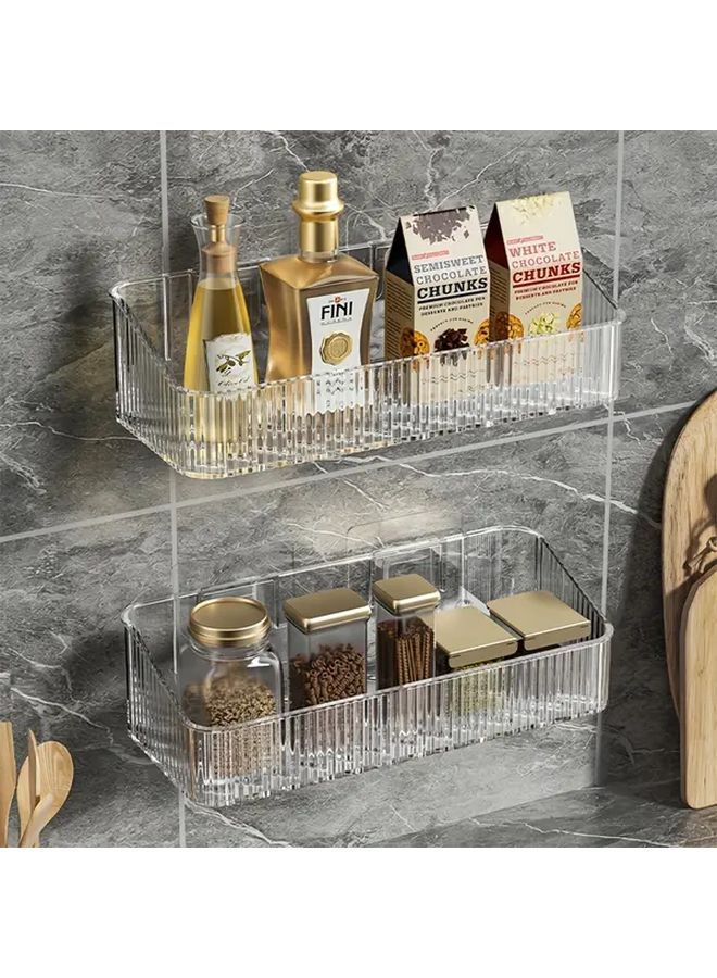 Grey Wall Mounted Moisture Proof Bathroom Shelf Storage Rack - Image 5