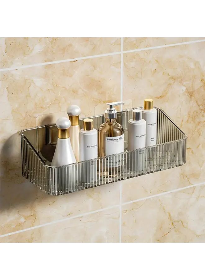 Grey Wall Mounted Moisture Proof Bathroom Shelf Storage Rack - Image 1