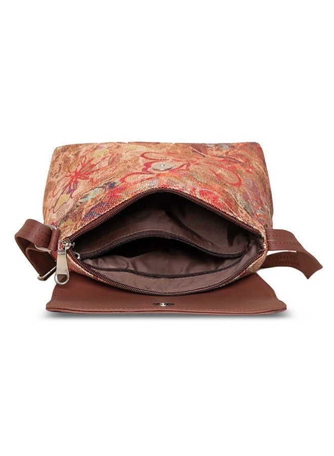 ZOUK حقيبة زوك فلاب سيلينغ | حقائب كروس بودي للنساء | حقائب يد نسائية | أنيقة | حقيبة مسائية من جلد نباتي | للاستخدام في السفر والمكتب | محفظة ومحفظة | طباعة فلولوف - Image 5