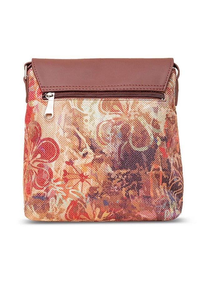 ZOUK حقيبة زوك فلاب سيلينغ | حقائب كروس بودي للنساء | حقائب يد نسائية | أنيقة | حقيبة مسائية من جلد نباتي | للاستخدام في السفر والمكتب | محفظة ومحفظة | طباعة فلولوف - Image 4