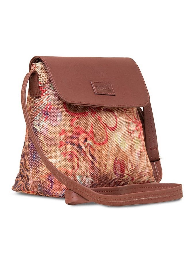 ZOUK حقيبة زوك فلاب سيلينغ | حقائب كروس بودي للنساء | حقائب يد نسائية | أنيقة | حقيبة مسائية من جلد نباتي | للاستخدام في السفر والمكتب | محفظة ومحفظة | طباعة فلولوف - Image 3