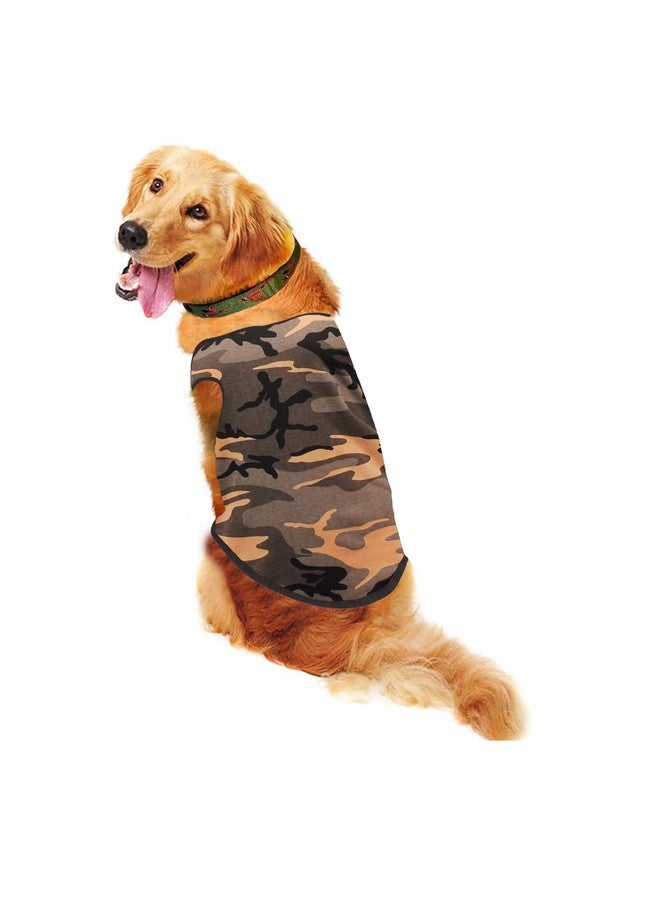 Sage Square Adorable Sleeveless Cotton Dog T-Shirt - Breathable & Fashionable Apparel For Your Dog, Puppy (Army Khakhi) (Xlarge-24Inch) - Image 1