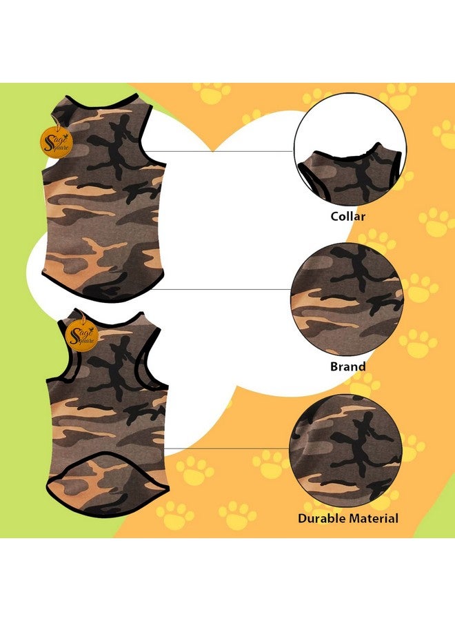 Sage Square Adorable Sleeveless Cotton Dog T-Shirt - Breathable & Fashionable Apparel For Your Dog, Puppy (Army Khakhi) (Xlarge-24Inch) - Image 3