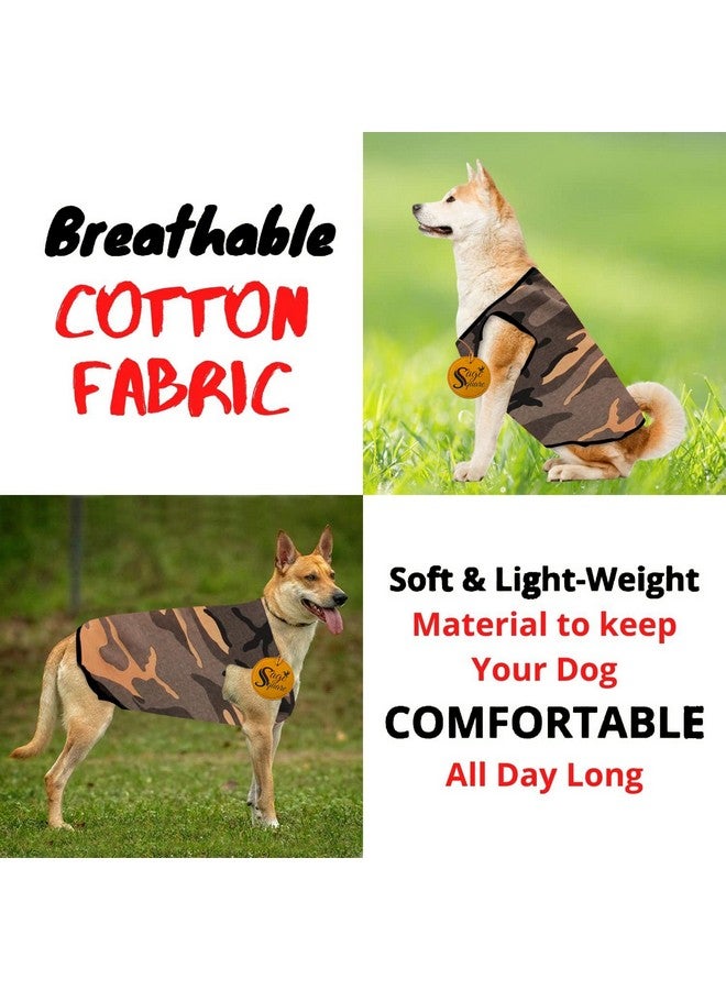 Sage Square Adorable Sleeveless Cotton Dog T-Shirt - Breathable & Fashionable Apparel For Your Dog, Puppy (Army Khakhi) (Xlarge-24Inch) - Image 5