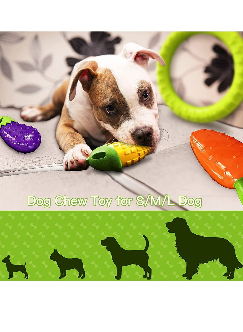 SYOSI Dog Toys for Aggressive Chewers Large Medium Small Breed Dog Chew Toys for Aggressive Chewers Indestructible Tough Durable Dog Toys Pack with 3 Squeaky Toys and 1 Ring Toy Best Dog Gifts - Image 2