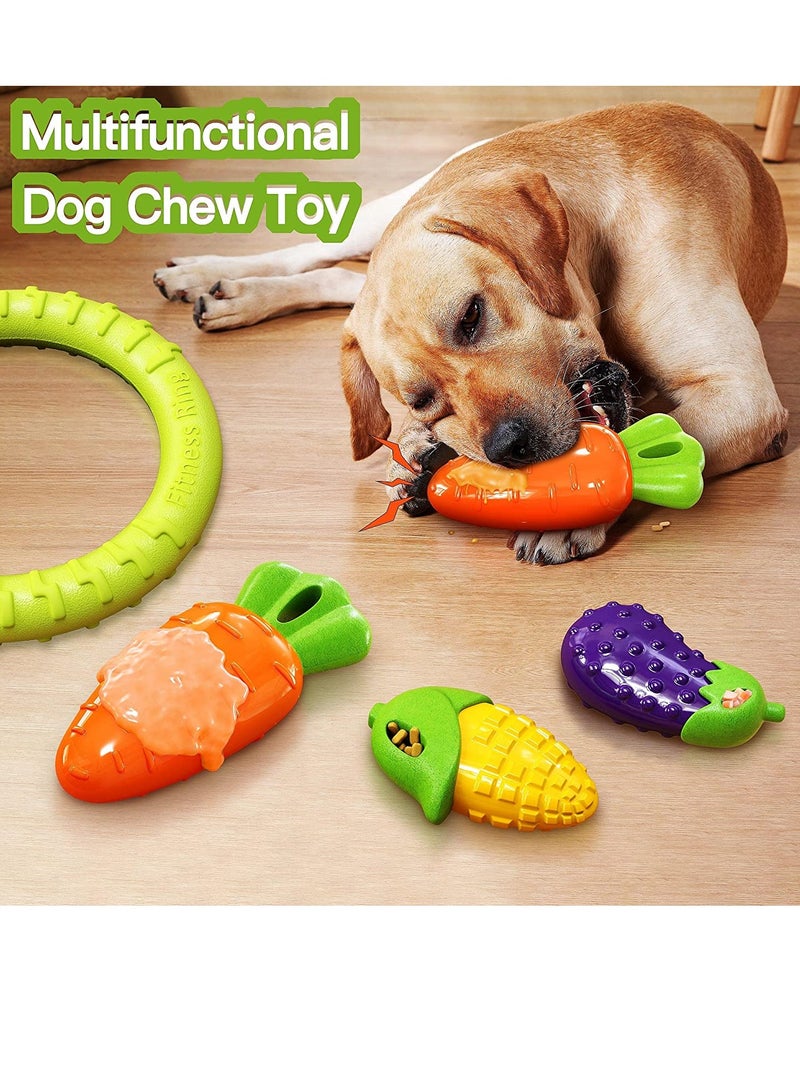 SYOSI Dog Toys for Aggressive Chewers Large Medium Small Breed Dog Chew Toys for Aggressive Chewers Indestructible Tough Durable Dog Toys Pack with 3 Squeaky Toys and 1 Ring Toy Best Dog Gifts - Image 3