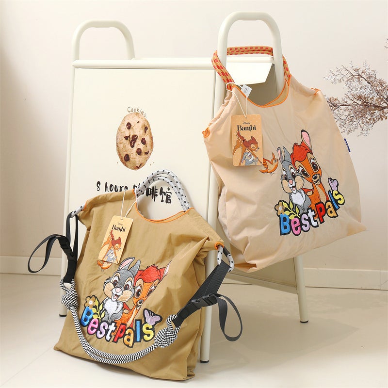 Bambi Fawn Internet Celebration Embroidered Shopping Bag Women'S Cartoon Fashion Environmental Protection Leisure All-Match Early Eight-Pass Shoulder Bag Trendy - Image 3