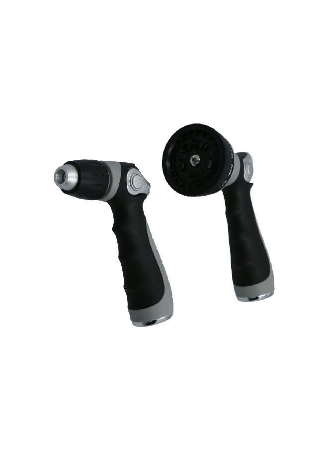 ACE - 2-Piece Ergonomic Handle Lightweight Hose Nozzle Set with Rear Thumb Trigger Black and Grey AT150151-A - Image 1