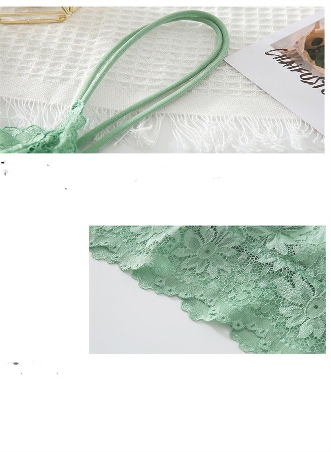 Loquat Women's Lace Back Camisole Underwear Mint Green  - Image 3