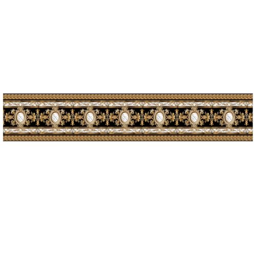 IOHEFY Black Gold Wallpaper Border 196x4 Inch Peel and Stick Wall Border Self Adhesive Marble Pattern Removable Vinyl Trim for Living Room Bedroom Bathroom Kitchen Cabinet Decoration - Image 2