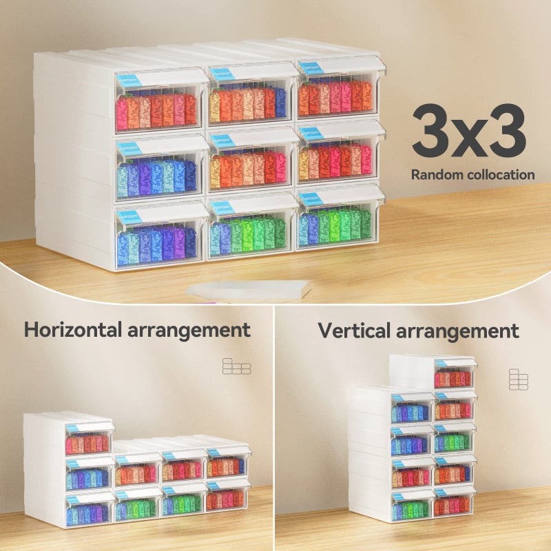 ARTDOT Storage Containers for Diamond Painting, 9 Pack Stackable Craft Storage Organizer 315 Slots Individual Containers for Diamond Art Beads Nail Pill Rhinestones Seed - Image 3