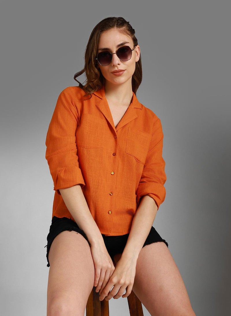 HIGH STAR Women Orange Shirt - Image 1