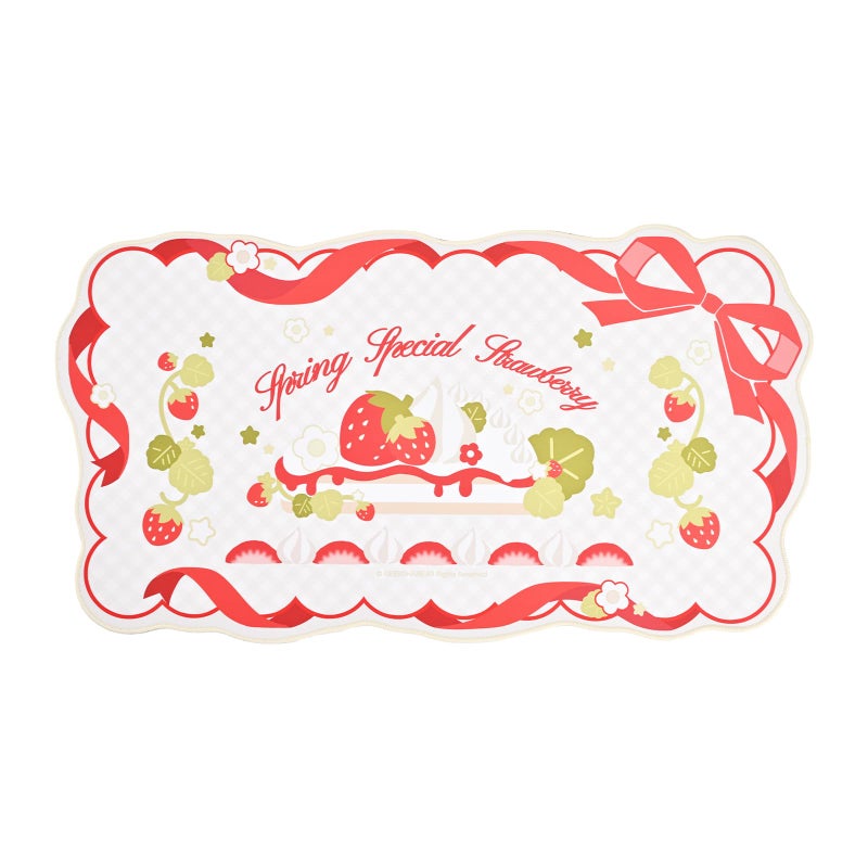 GeekShare Mouse Pad with Stitched Edge, Non-Slip Rubber Base Large Gaming Mouse Pad, Cute Washable Mousepad for Gaming Home Office Work - Strawberries with Cream - Image 1