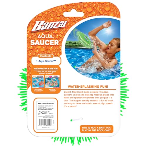 Banzai Green Aqua Saucer Pool Toy 5" Disk (Soak It and Throw It) - Image 5